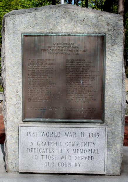 CONCORD WAR VETERANS MEMORIAL STONE A