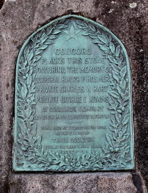 CONCORD WAR WITH SPAIN MEMORIAL PLAQUE