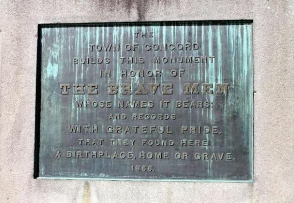 TOWN OF CONCORD CIVIL WAR MONUMENT PLAQUE A