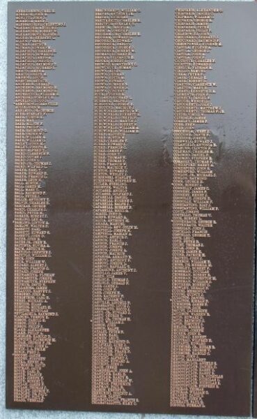 CLINTON WORLD WAR II MEMORIAL PANEL A