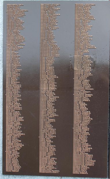 CLINTON WORLD WAR II MEMORIAL PANEL A
