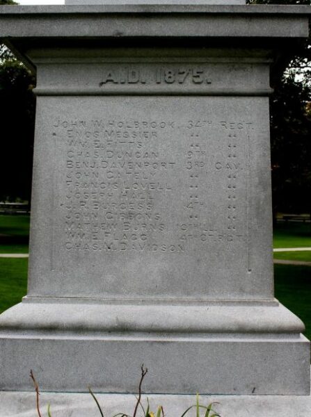 CLINTON, MASS. CIVIL WAR MEMORIAL SIDE B