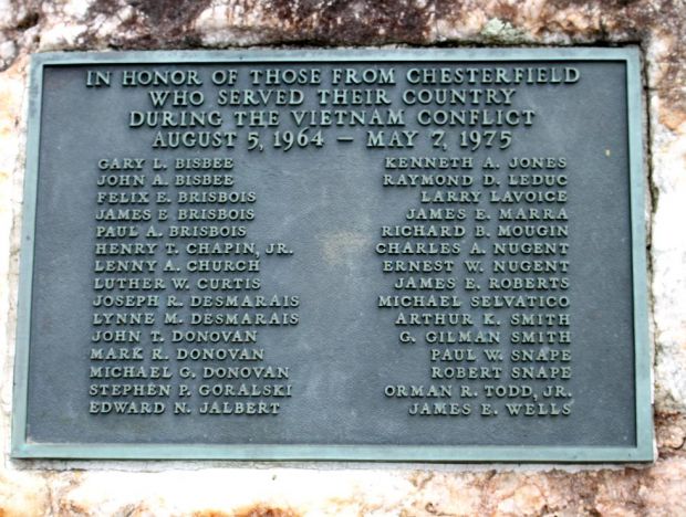 CHESTERFIELD VIETNAM CONFLICT MEMORIAL PLAQUE
