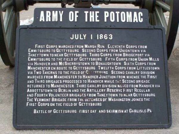 ARMY OF THE POTOMAC WAR MEMORIAL MARKER III