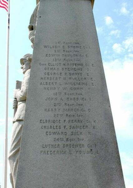 CHARLTON CIVIL WAR MEMORIAL SIDE B