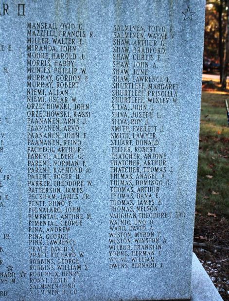 CARVER WORLD WARS MEMORIAL STONE D