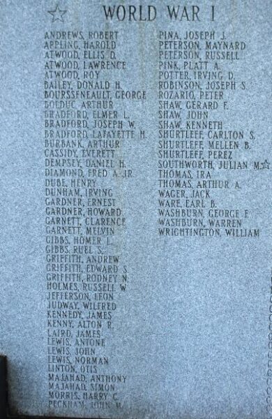 CARVER WORLD WARS MEMORIAL STONE A