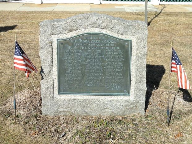 HITCHOCK FREE ACADEMY THE GREAT WAR MEMORIAL