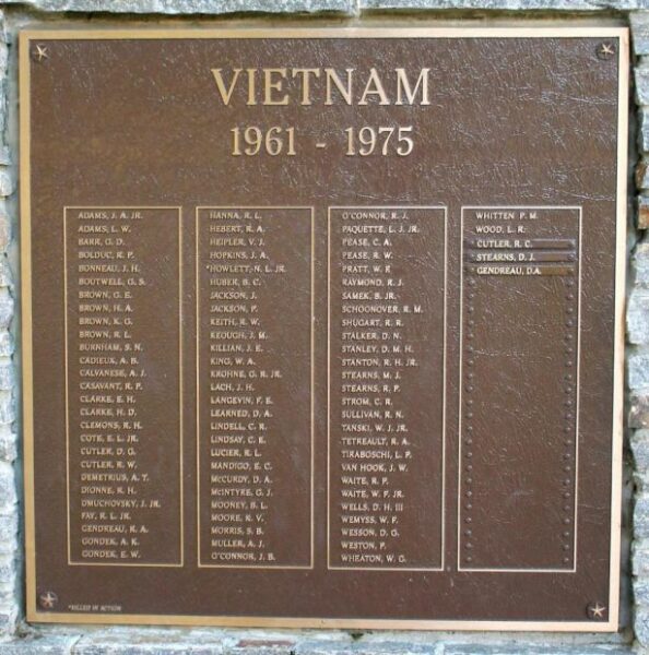 BRIMFIELD VIETNAM WAR MEMORIAL PLAQUE