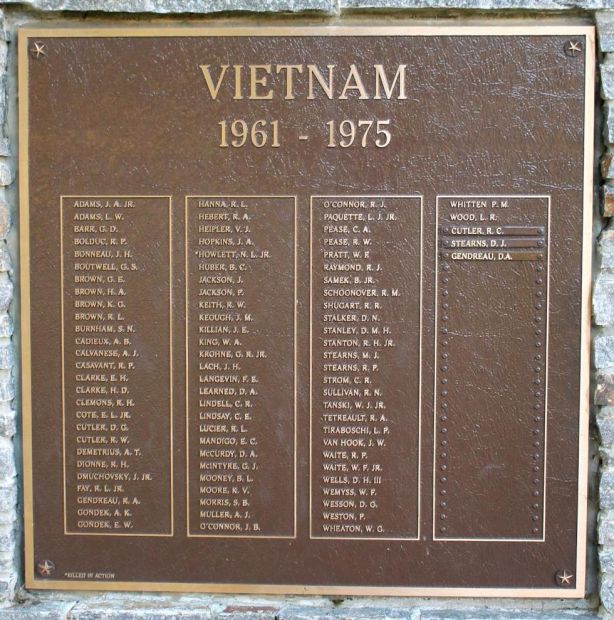 BRIMFIELD VIETNAM WAR MEMORIAL PLAQUE