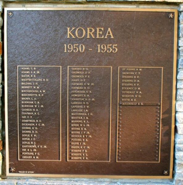 BRIMFIELD KOREAN WAR MEMORIAL PLAQUE