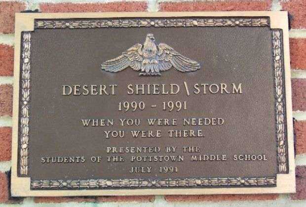 POTTSTOWN DESERT SHIELD/STORM MEMORIAL PLAQUE