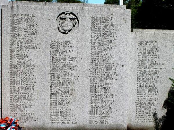 BARRE WORLD WAR II MEMORIAL RIGHT STONE