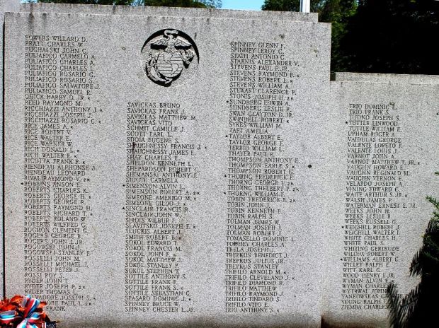 BARRE WORLD WAR II MEMORIAL RIGHT STONE