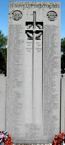 BARRE WORLD WAR II MEMORIAL CENTER STONE