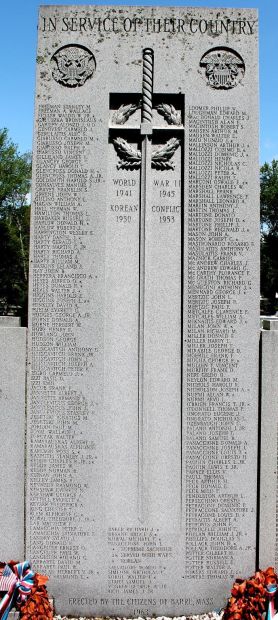 BARRE WORLD WAR II MEMORIAL CENTER STONE