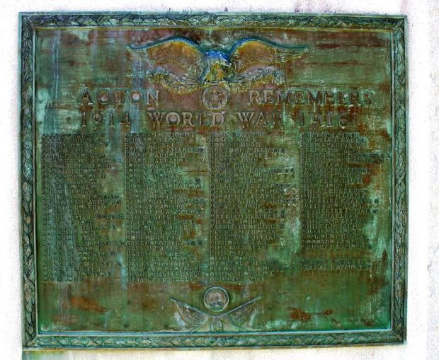 ACTON WORLD WAR I VETERANS MEMORIAL PLAQUE