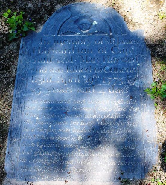 IN MEMORY OF M JAMES HAYWARD REVOLUTIONARY WAR MEMORIAL CEMETERY STONE