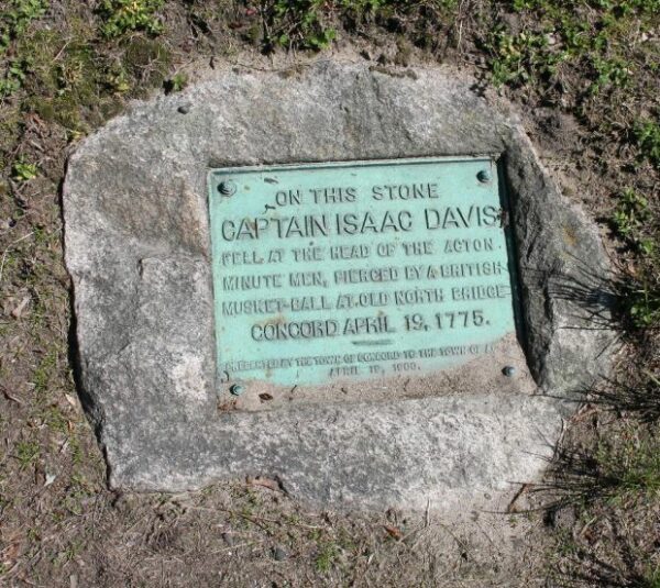 CAPTAIN ISAAC DAVIS REVOLUTIONARY WAR MEMORIAL PLAQUE