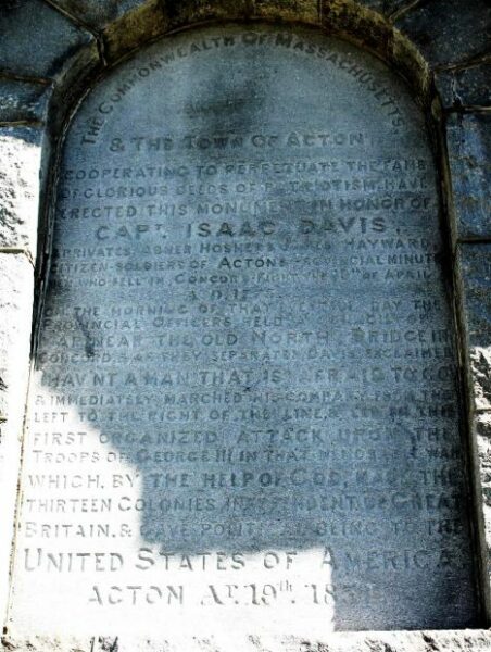 ACTON MINUTEMEN WAR MEMORIAL DEDICATION STONE