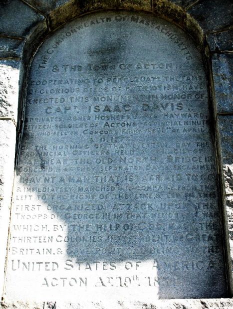 ACTON MINUTEMEN WAR MEMORIAL DEDICATION STONE