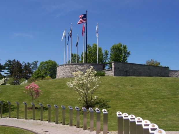 GREATER ROCHESTER VIETNAM VETERANS MEMORIAL WITH FLAGS