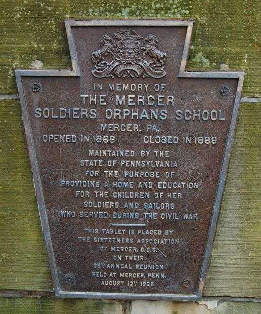 THE MERCER SOLDIERS ORPHANS SCHOOL MEMORIAL PLAQUE