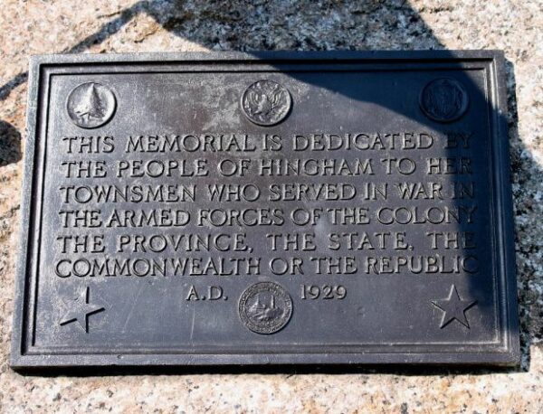 HINGHAM ALL WAR VETERANS MEMORIAL PLAQUE