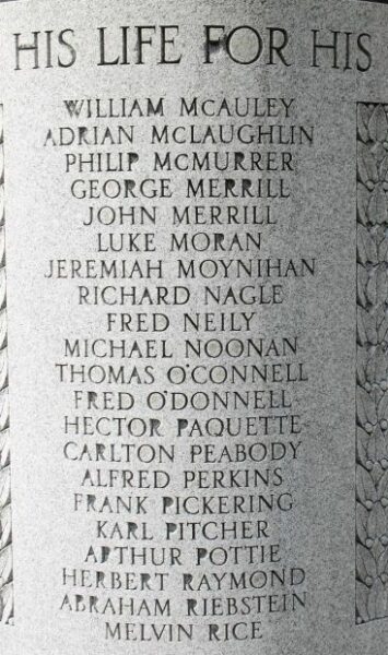 CITY OF HAVERHILL WORLD WAR I MEMORIAL STONE D