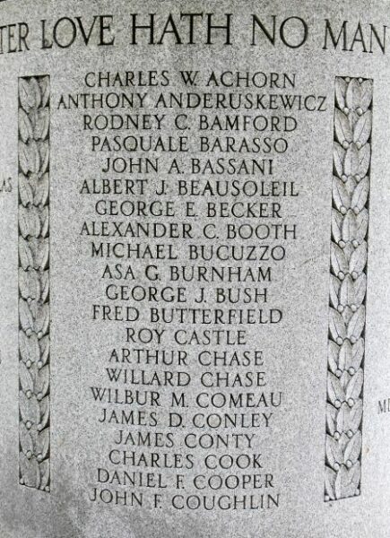 CITY OF HAVERHILL WORLD WAR I MEMORIAL STONE A