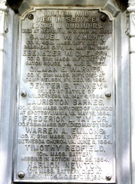 HARDWICK CIVIL WAR MEMORIAL PLAQUE C