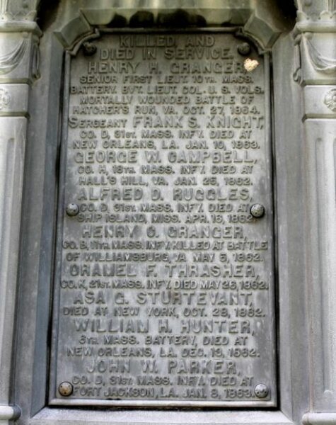 HARDWICK CIVIL WAR MEMORIAL PLAQUE B