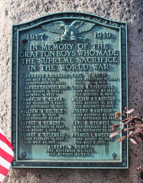 GRAFTON BOYS WORLD WAR MEMORIAL PLAQUE