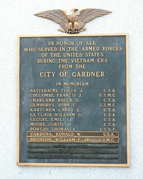 CITY OF GARDNER VIETNAM VETERANS WAR MEMORIAL PLAQUE