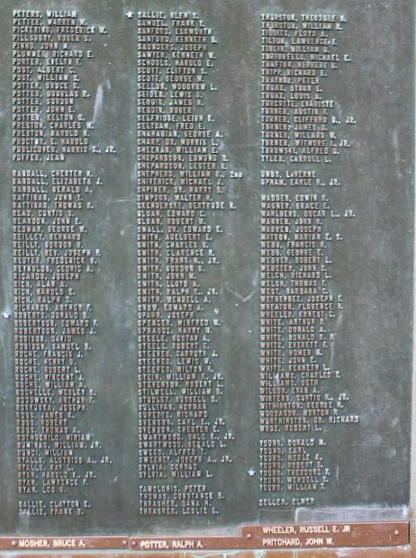 FOXBOROUGH WORLD WAR II ROLL OF HONOR MEMORIAL PLAQUE C