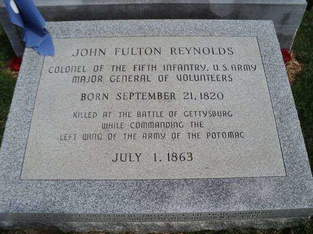 MAJOR GENERAL JOHN FULTON REYNOLDS MEMORIAL PLAQUE