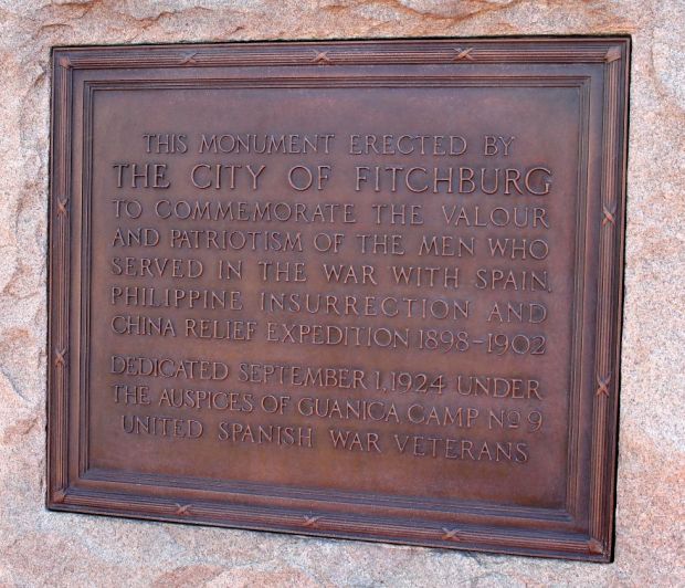 FITCHBURG SPANISH AMERICAN WAR MEMORIAL PLAQUE A