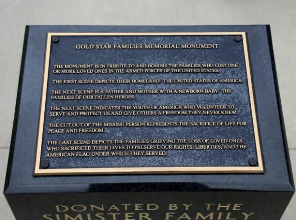 FALL RIVER GOLD STAR FAMILIES MEMORIAL PLAQUE