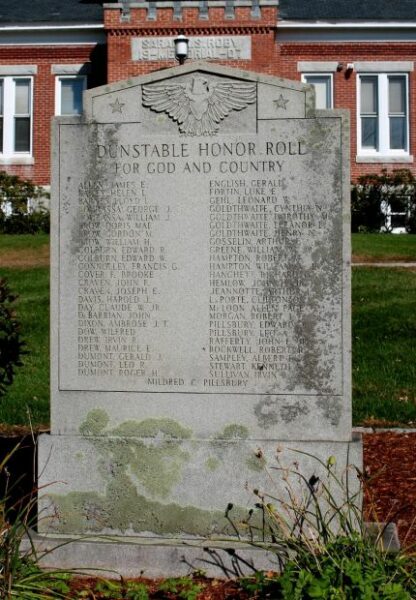 DUNSTABLE HONOR ROLL FOR GOD AND COUNTRY MEMORIAL
