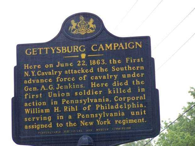 GETTYSBURG CAMPAIGN WAR MEMORIAL MARKER XI