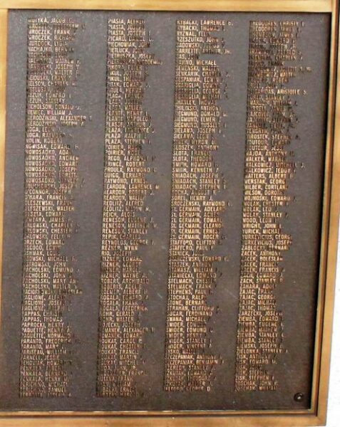 TOWN OF DUDLEY WORLD WAR II HONOR ROLL MEMORIAL PANEL C