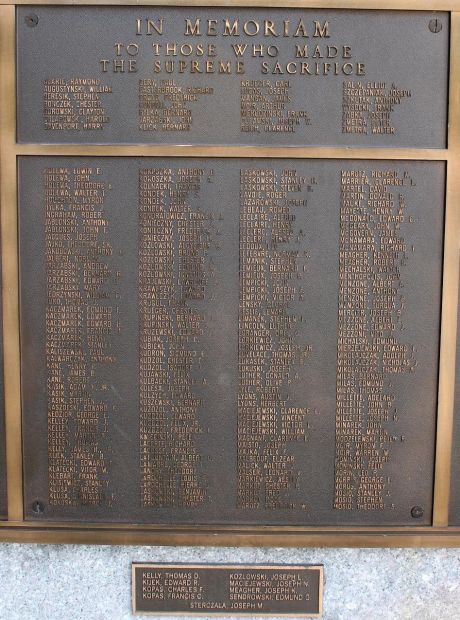 TOWN OF DUDLEY WORLD WAR II HONOR ROLL MEMORIAL PANEL B