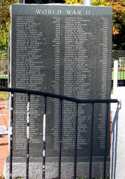 DRACUT WORLD WAR II VETERANS MEMORIAL SLAB C
