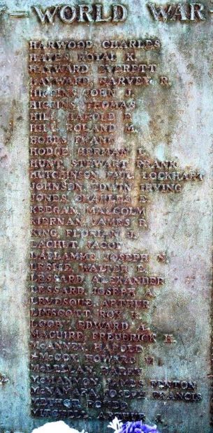 DRACUT REMEMBERS WORLD WAR MEMORIAL PANEL C