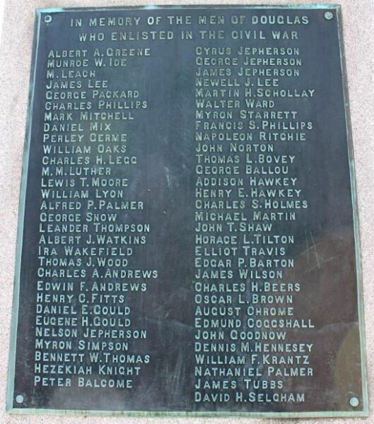 DOUGLAS CIVIL WAR MEMORIAL PLAQUE C