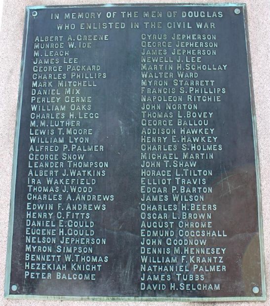 DOUGLAS CIVIL WAR MEMORIAL PLAQUE C