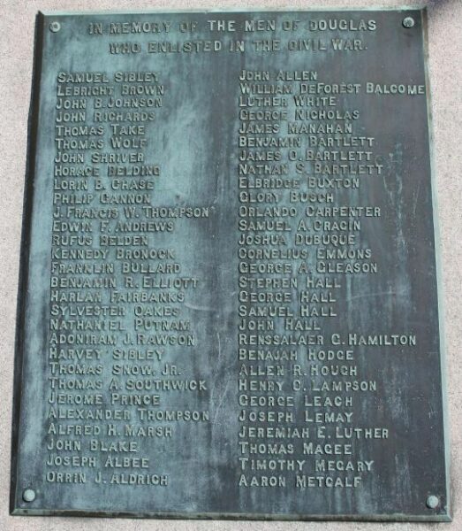 DOUGLAS CIVIL WAR MEMORIAL PLAQUE B