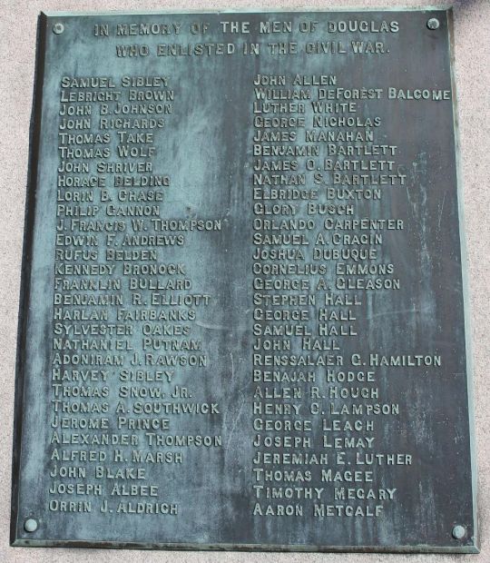 DOUGLAS CIVIL WAR MEMORIAL PLAQUE B