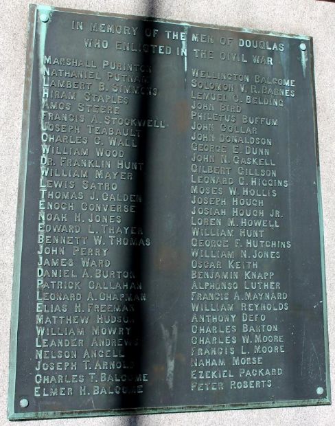 DOUGLAS CIVIL WAR MEMORIAL PLAQUE A