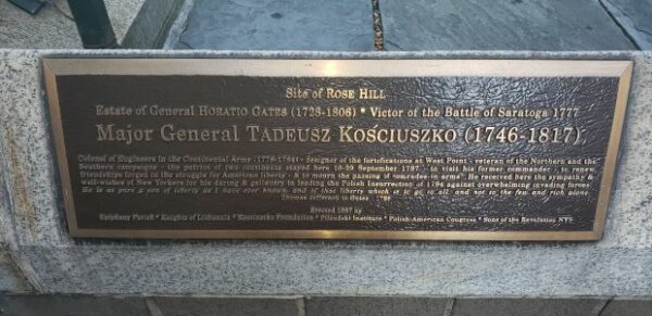 MAJOR GENERAL TADEUSZ KOSCIUSZKO (1746-1847) WAR MEMORIAL PLAQUE